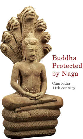 Buddha Protected by Naga, Cambodia, 11th century