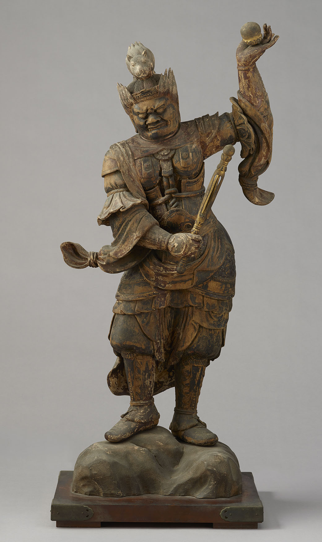 水彩画「十二神将像寅神将」 十二神将立像 真達羅大将・寅神 (重要文化財) | 福岡市美術館