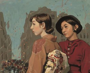 《洋和服の二人》　1933－34（昭和8－9年頃）　　　　　油彩・キャンバス　神戸市立小磯記念美術館蔵