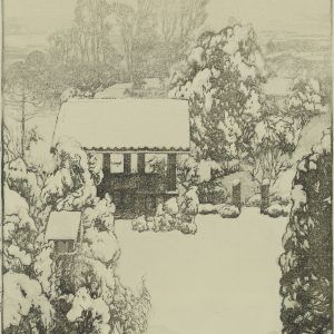 吉田博《東京拾二題 中里之雪》1928