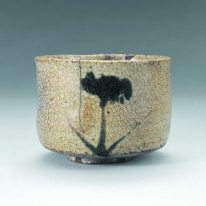 田中丸 絵唐津菖蒲文茶碗