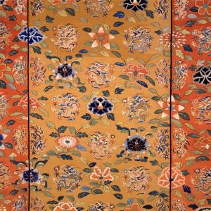 《龍折枝花文様克絲壁掛（部分）》中国・明時代16-17世紀